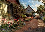 Peder Mork Monsted Canvas Paintings - In The Garden